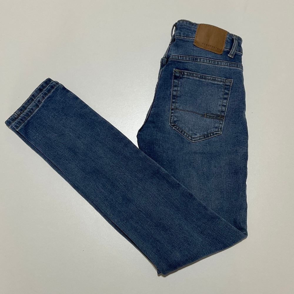 Aeropostale Mens Skinny Jeans Medium Wash Blue Size 30x32